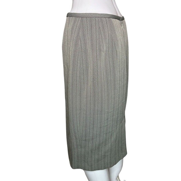 Blacker by Stanley Blacker Skirt Women 8 Gray Herringbone Pencil Straight Preppy - Picture 3 of 6